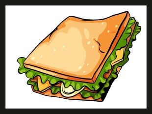 美味夹心三明治插画