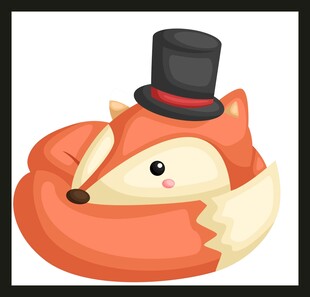 戴礼帽的可爱小狐狸