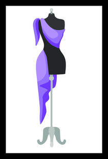 紫色时尚单肩礼服展示