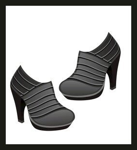 时尚条纹高跟女鞋