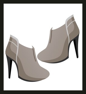 时尚高跟短靴插画