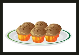 美味松饼摆放在盘中