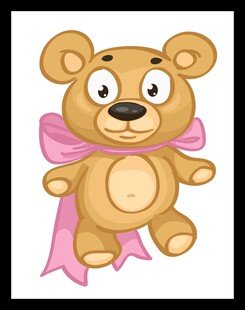 戴粉蝴蝶结的可爱小熊