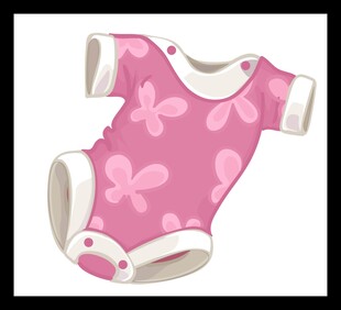 粉色蝴蝶图案婴儿连体衣