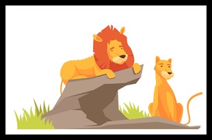 狮子与猫的温馨共处画面