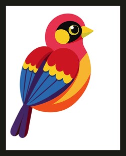 彩色小鸟插画