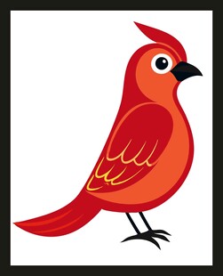红色小鸟插画