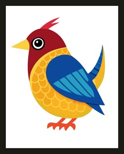 彩色卡通小鸟图案