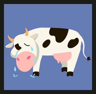 流泪的卡通奶牛