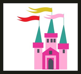 粉色童话城堡插画