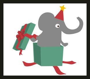 大象拆礼物的欢乐瞬间