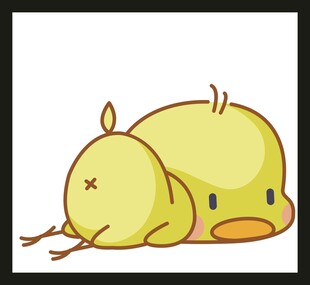 趴着的可爱小黄鸭