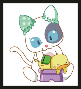 可爱猫咪做手工