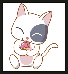 可爱猫咪抱草莓