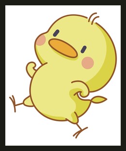 可爱小黄鸭欢快奔跑