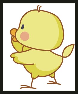 可爱小黄鸡吃冰淇淋