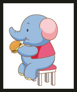 小象坐着吃甜甜圈