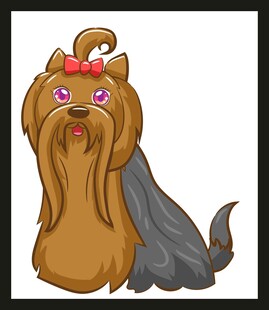 可爱约克夏犬卡通形象