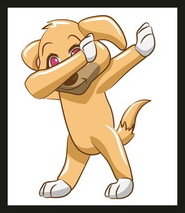 可爱小狗摆出拳击姿势