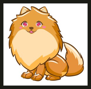 可爱的长毛宠物猫插画