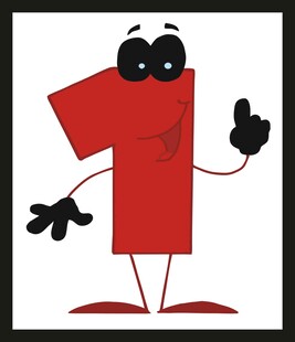 红色卡通数字形象展示