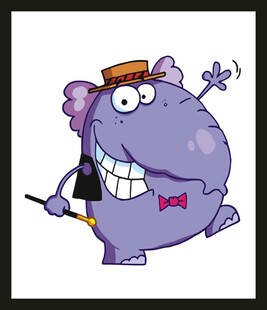 卡通河马绅士俏皮可爱