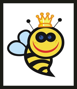 戴皇冠的可爱小蜜蜂