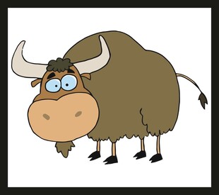 可爱卡通牦牛形象