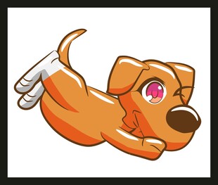 趴着的卡通小狗