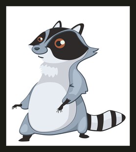 可爱浣熊卡通形象