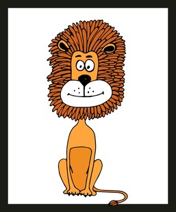 可爱卡通狮子插画