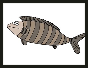 条纹卡通鱼