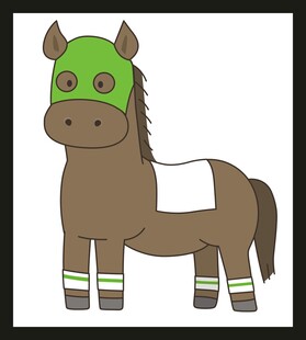 戴绿帽的卡通小马