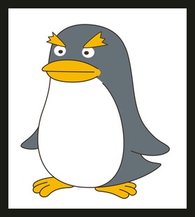 愤怒的卡通企鹅