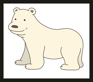 站立的卡通北极熊