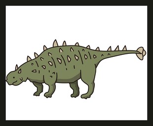 卡通形象的绿色恐龙