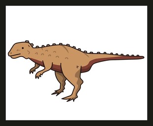 卡通风格的棕色恐龙形象