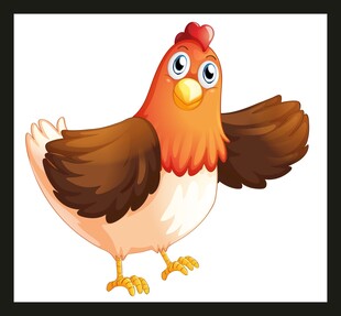 可爱卡通母鸡张开翅膀