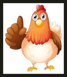 可爱卡通鸡点赞
