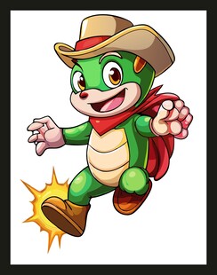 牛仔风小海龟超级英雄