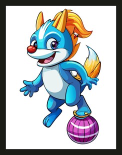 蓝狐玩球卡通形象