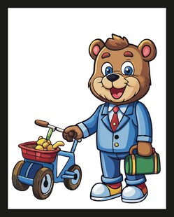 小熊骑车上班去