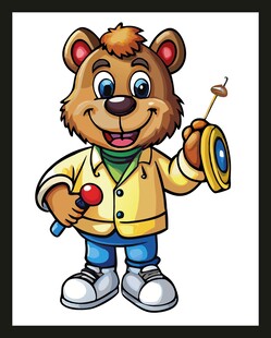 卡通小熊教师形象