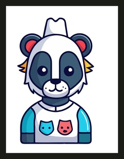 卡通熊猫形象插画