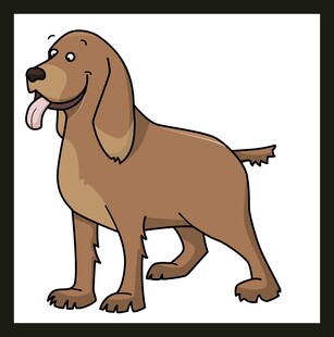 卡通棕色狗狗吐舌形象