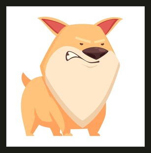 可爱咧嘴笑的卡通小狗