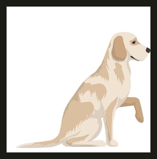 坐着的米色小狗插画