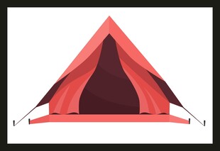 红色户外三角形帐篷