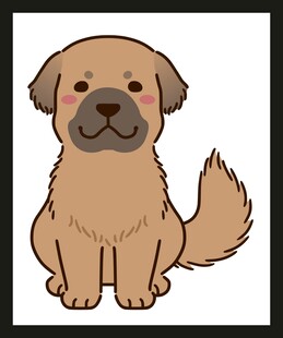 可爱坐姿小狗插画