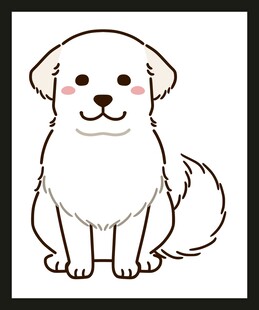 可爱坐姿小狗插画